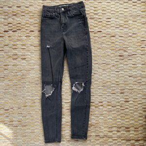 Topshop Moto Black Distressed Jamie Jean